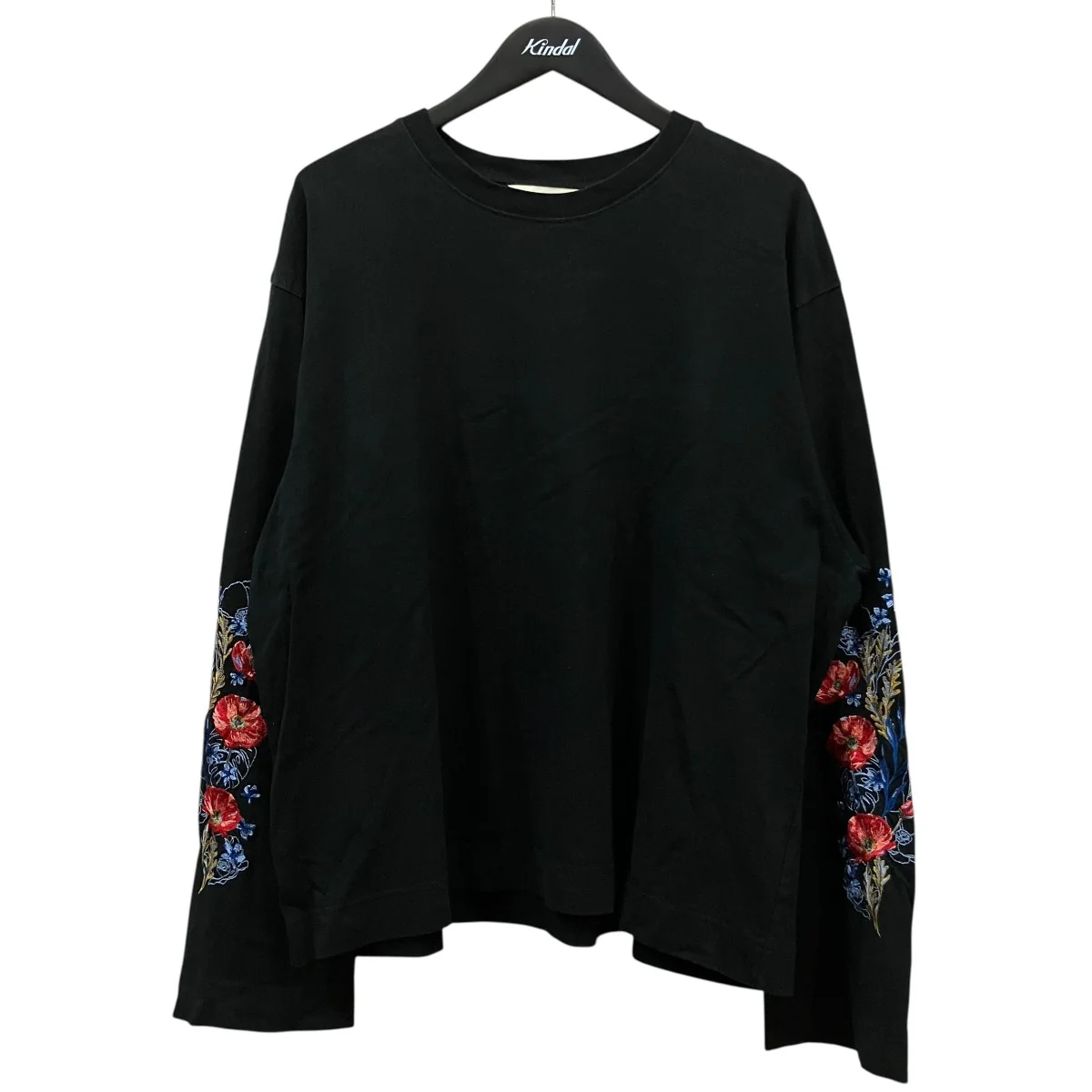 袖花柄モチーフ刺繍ロングスリーブTシャツjie-19s-ct07