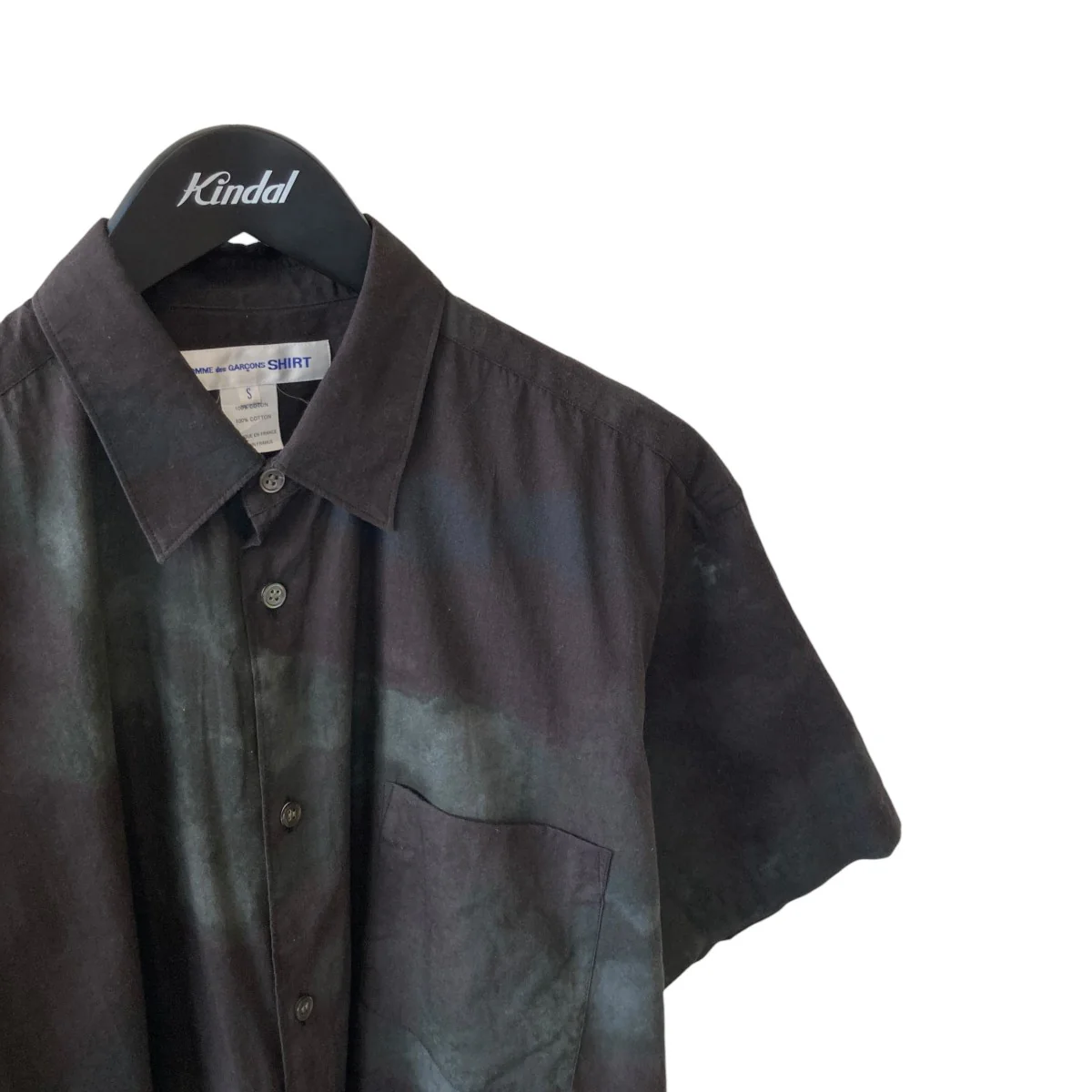 22SScotton poplin with tie and die print半袖シャツFI-B031 - Image 3