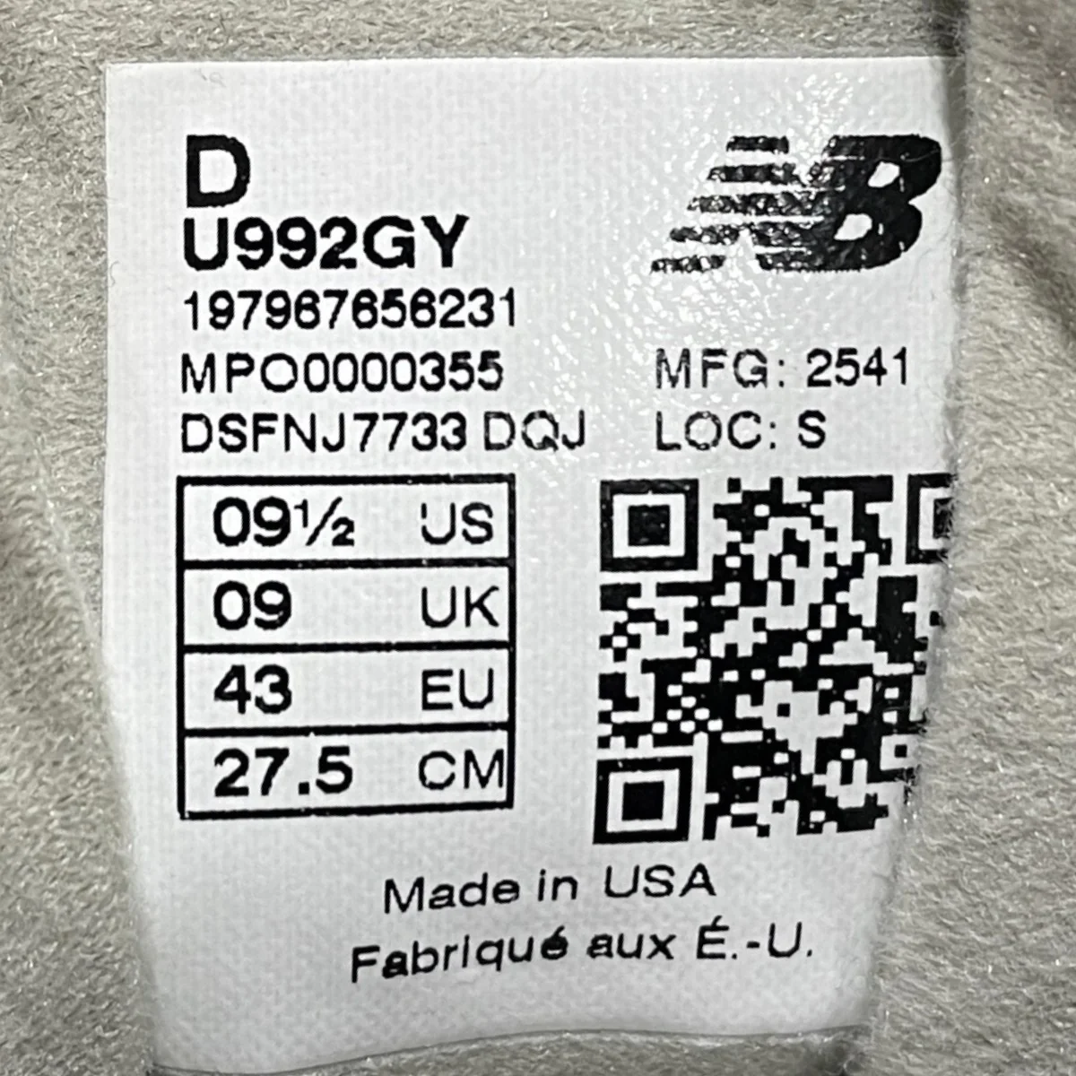 スニーカー U992GY MADE IN USA - Image 6