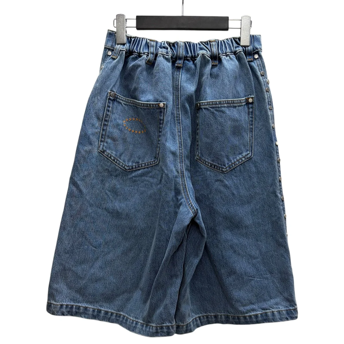 STUDDED WIDE SHORTSサイドスタッズデニムショートパンツ - Image 2