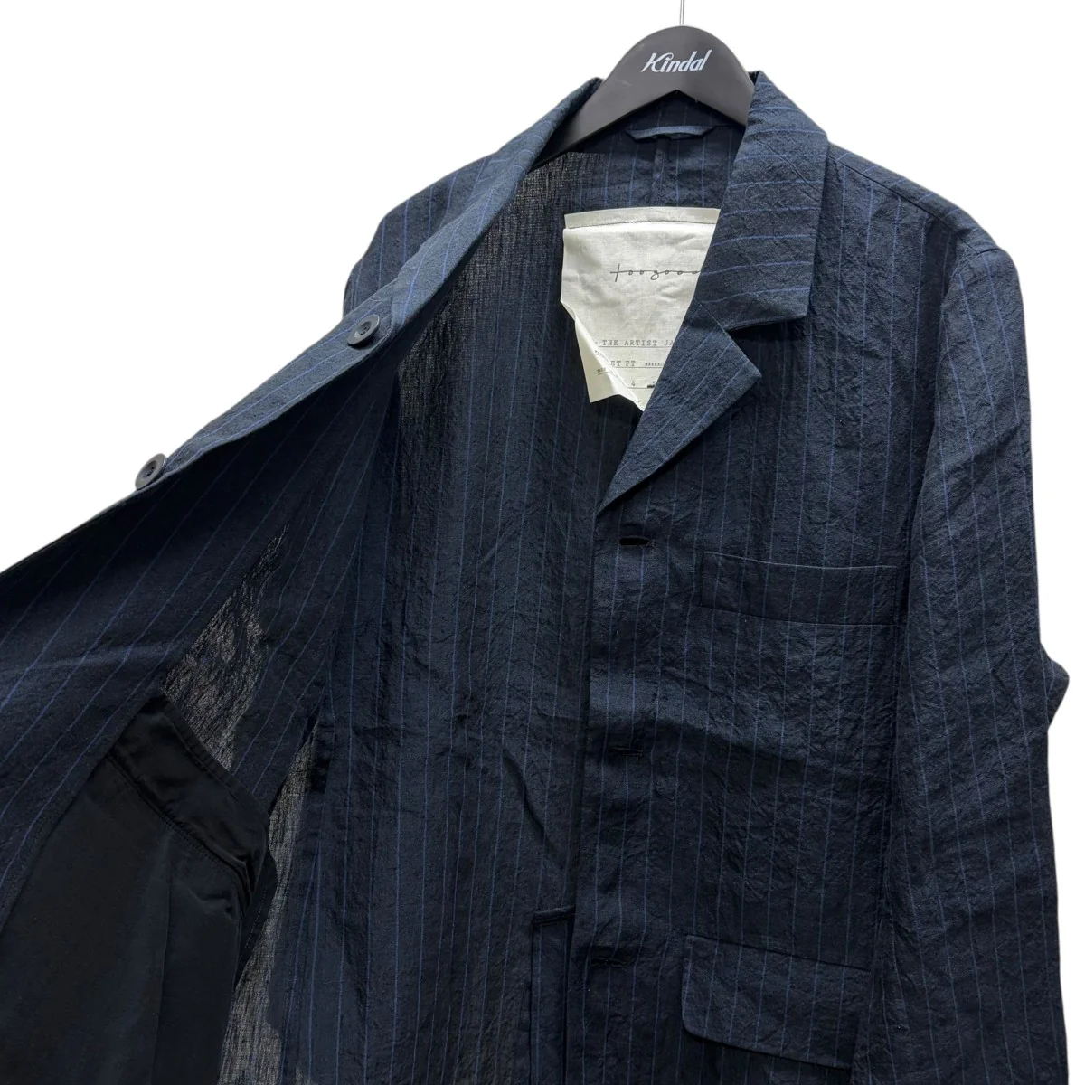 THE ARTIST JACKET -butcher stripeストライプリネンジャケット - Image 4