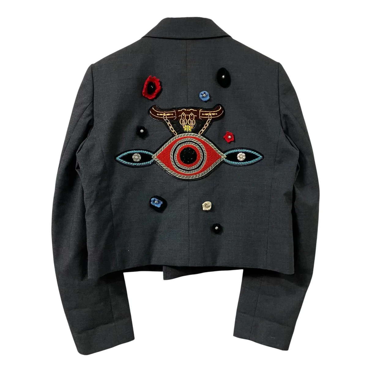 25SSWool short jacketバックワッペンテーラードジャケットTP251-FD243 - Image 2