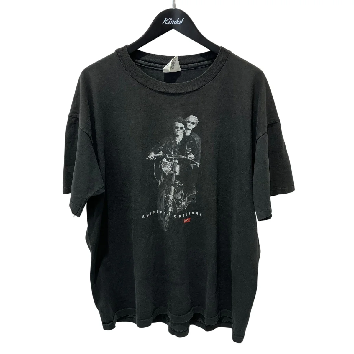 90sシングルステッチ バイクプリント半袖Tシャツ