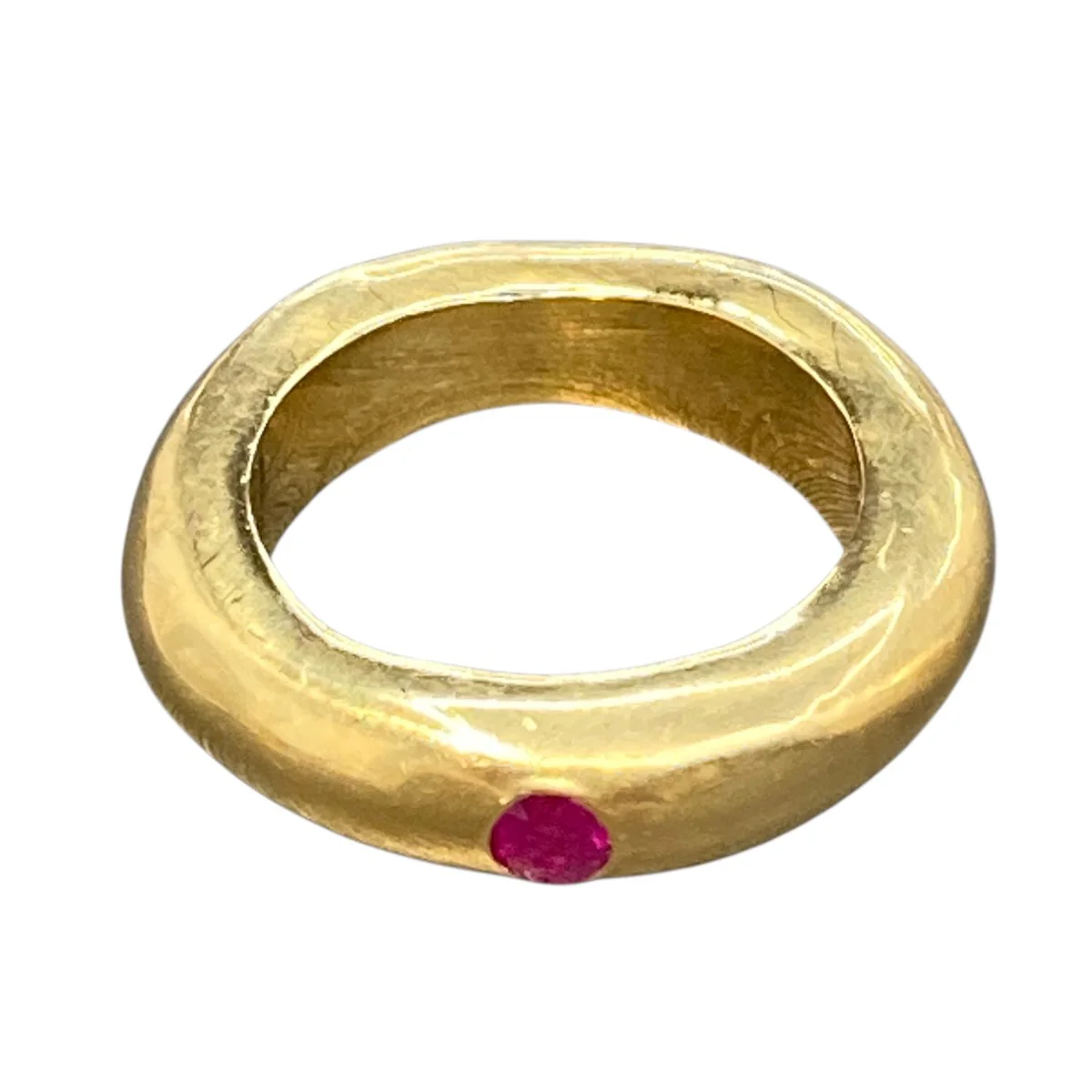 skiny single faceted rubyリング