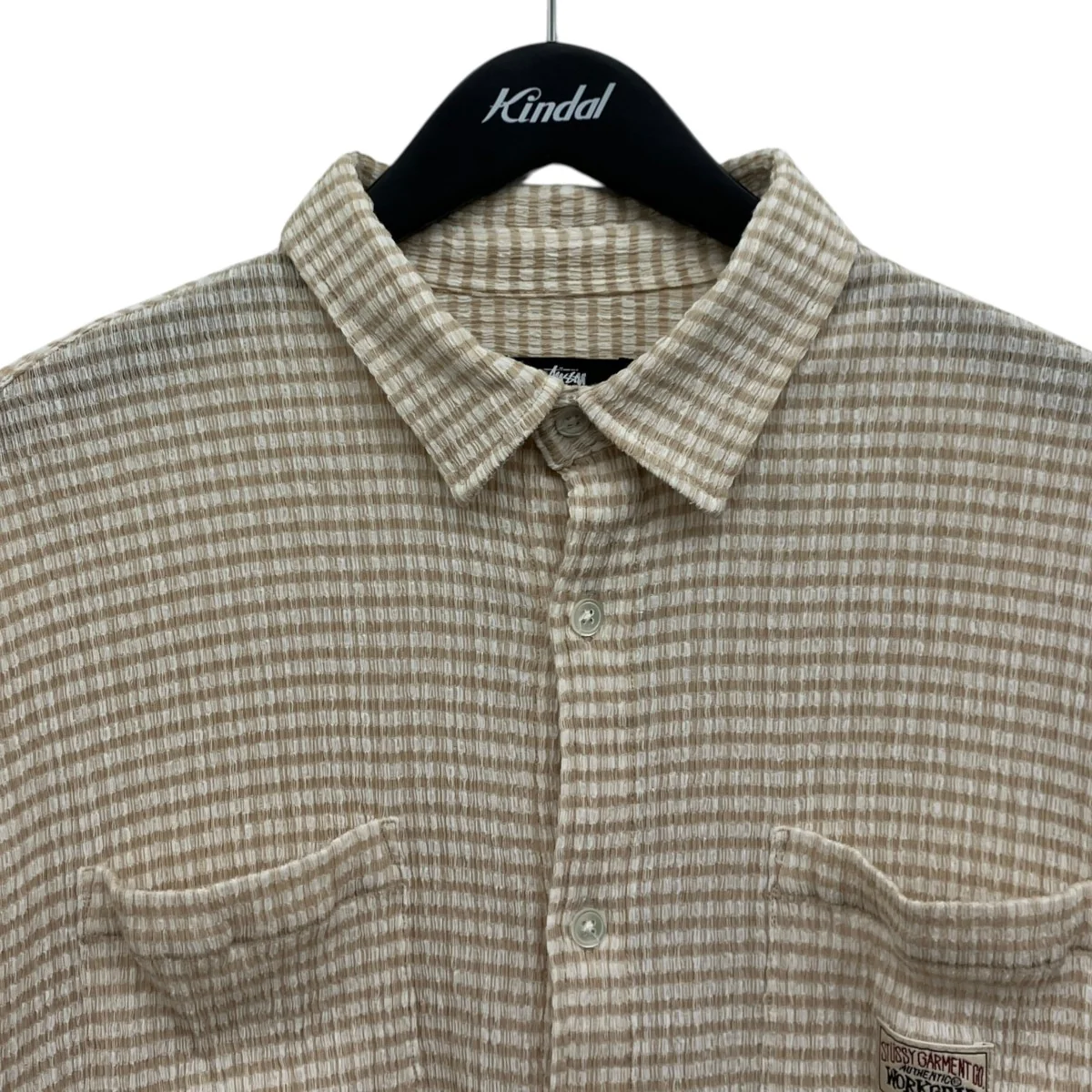 CRINKLED CHECK SS SHIRT チェックシアーシャツ - Image 3