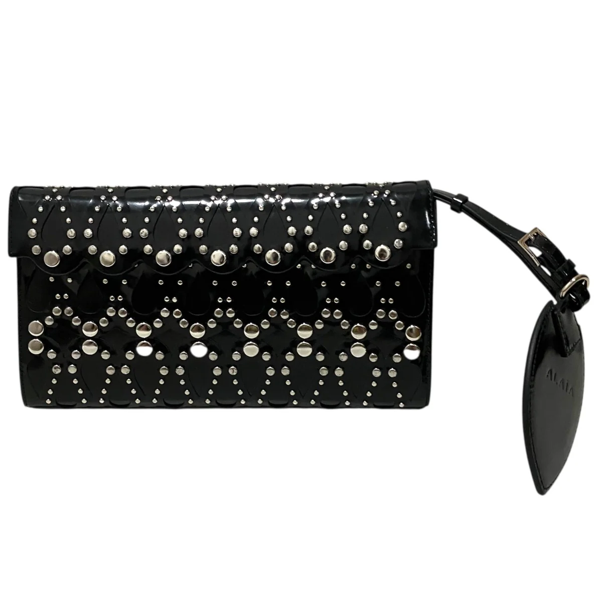 【Patent Leather Studded Flap Clutch】クラッチバッグ - Image 2