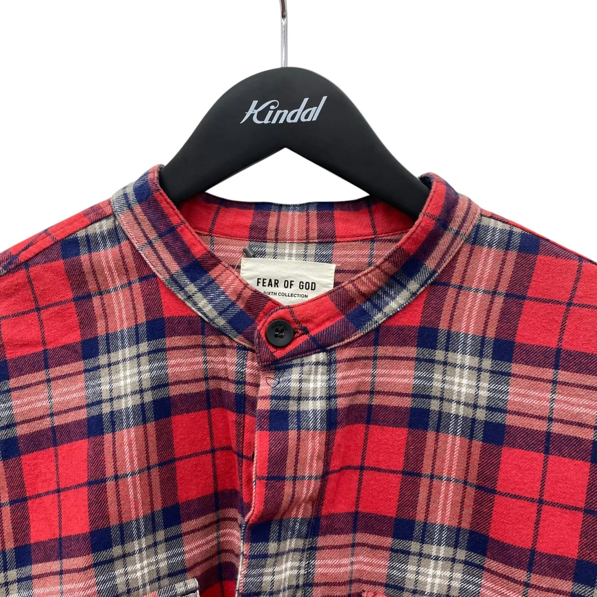 バンドカラー長袖チェックシャツSIXTH COLLECTION - Image 3