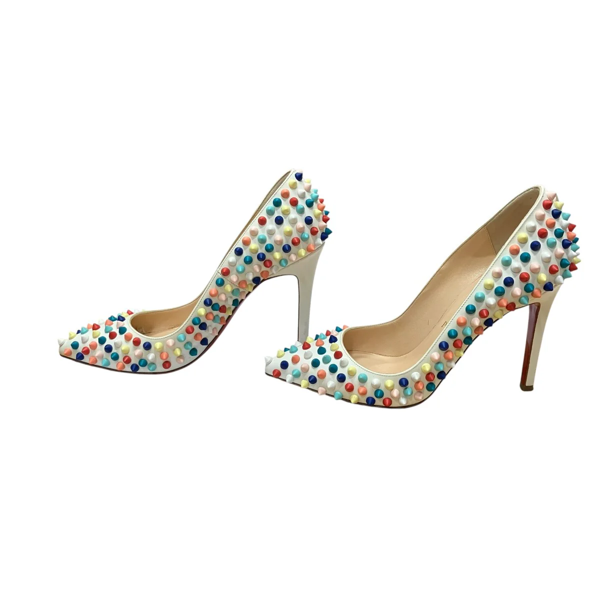 カラフルスタッズヒールパンプス - Image 3
