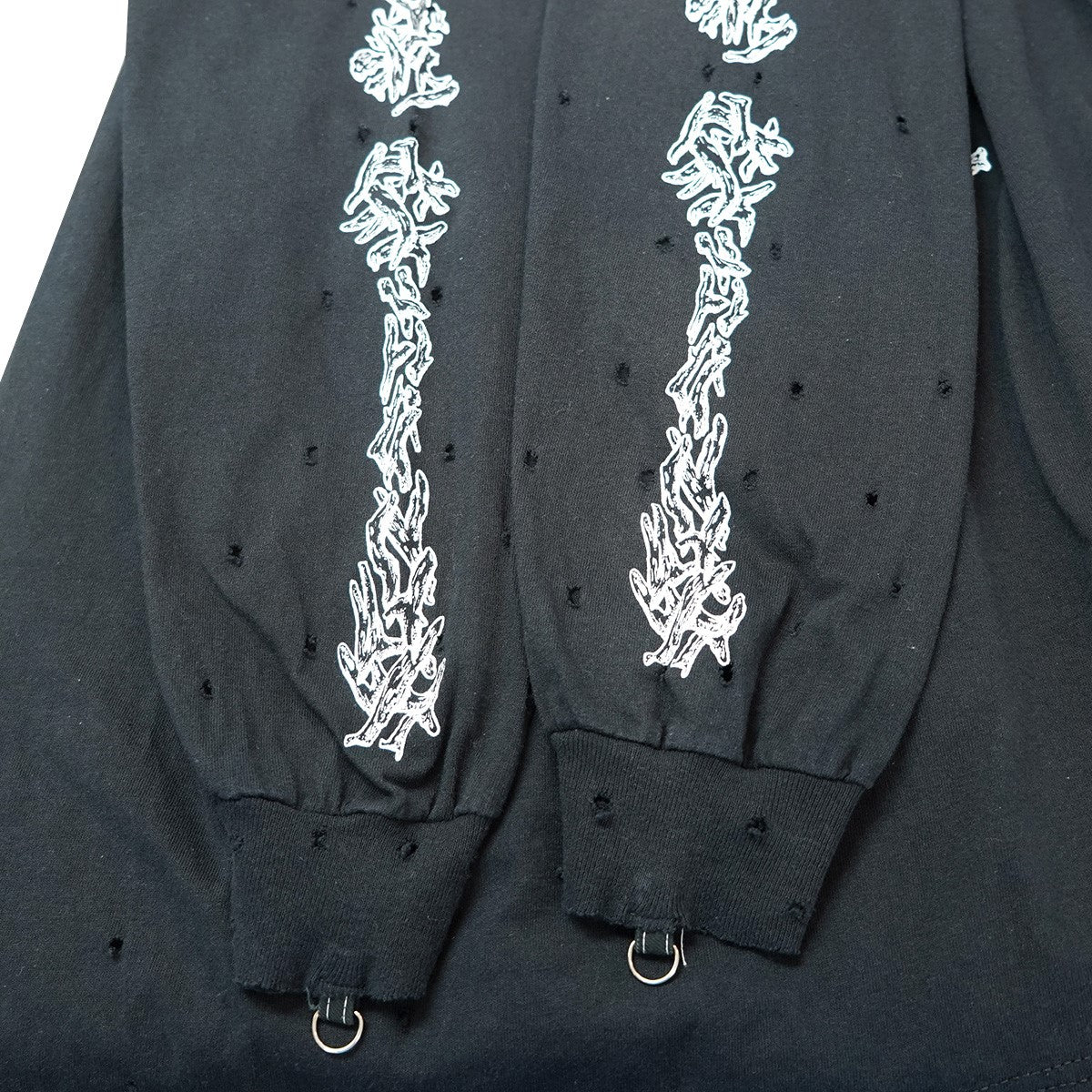 23SS BONE DISTRESSED L／S TEE Vintage ヴィンテージ ダメージ 加工ボーン 骨 グラフィック 袖リング ロンT ロングスリーブ  長袖Tシャツ - Image 7