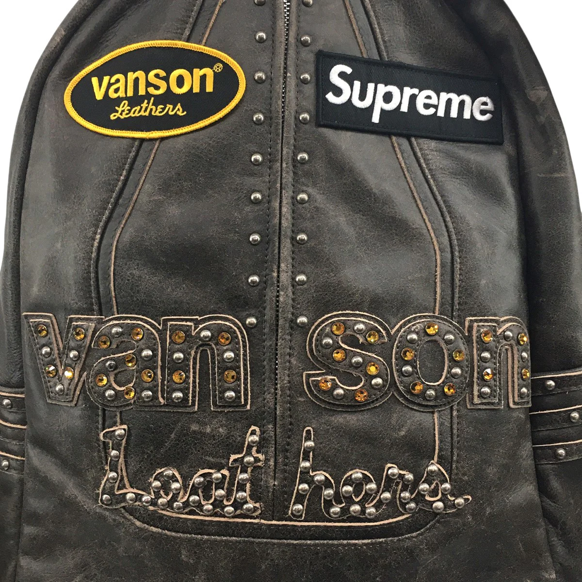 25AW B．B． Simon Vanson Leathers Backpack トリプルコラボ Vintage ヴィンテージ加工ロゴ バンソン レザーズ バックパック レザー リュック 鞄 - Image 3