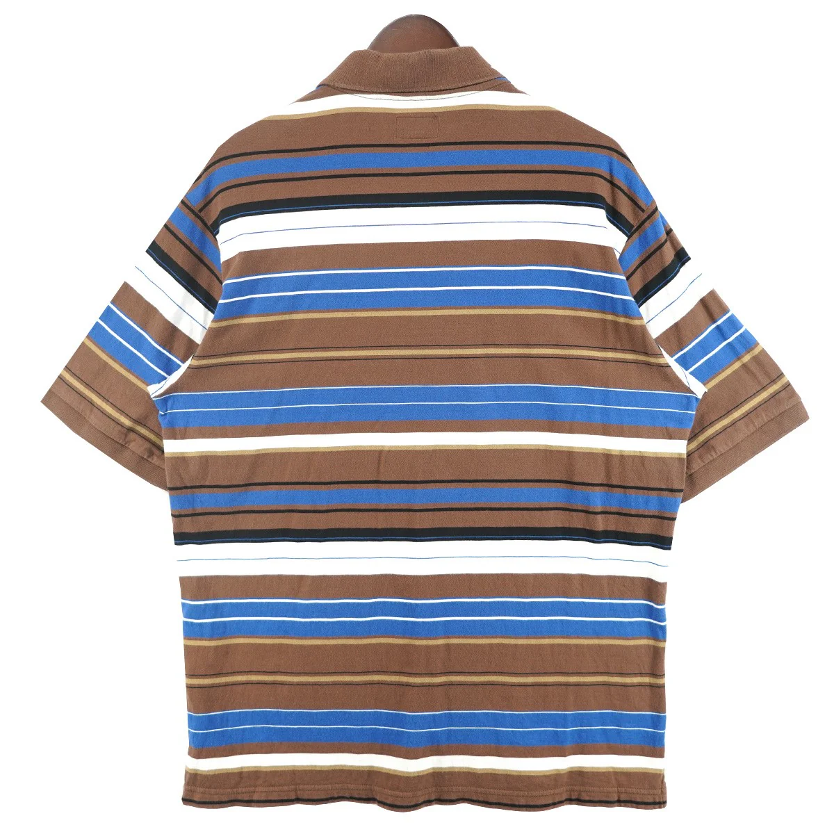 23SS Multi Stripe Poloマルチボーダー 2ボタン ポケット クラシック ロゴ 半袖 ポロシャツ - Image 3