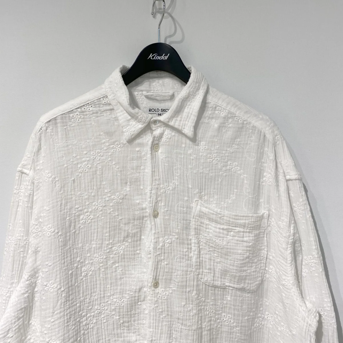 Cotton Gauze Flower Embroidery Shirtコットンガーゼフラワー刺繍シャツ - Image 4