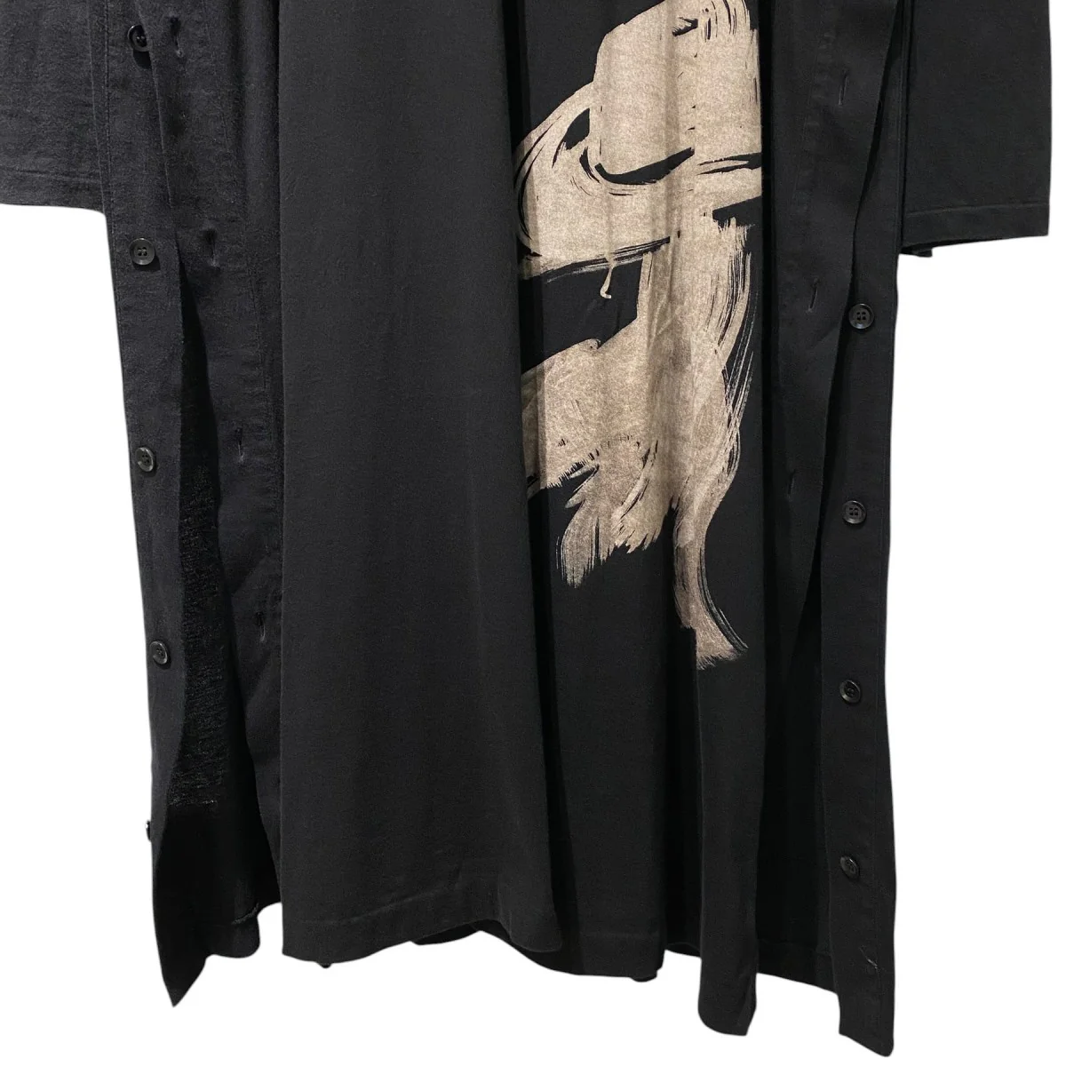 18AWシャンカール天竺ハット女VネックヘンリーOPプリントTシャツ ロングHV-T10-072 - Image 6