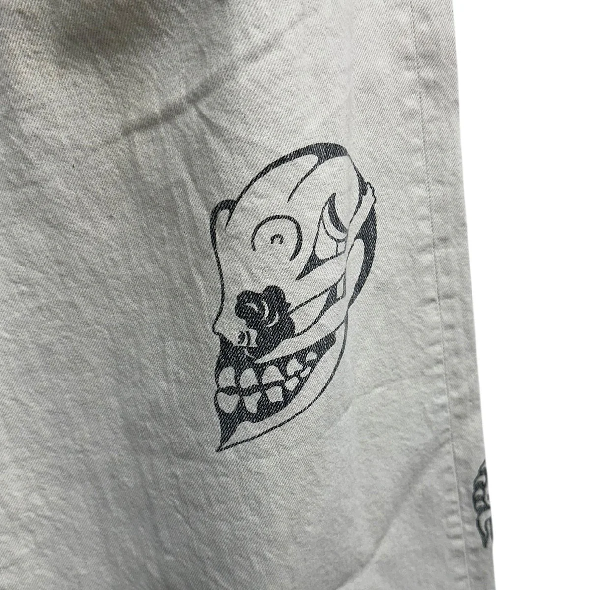 TATTOO FLASH PRINT MODERN DENIM WIDE CUTタトゥーフラッシュプリントデニムパンツ - Image 7