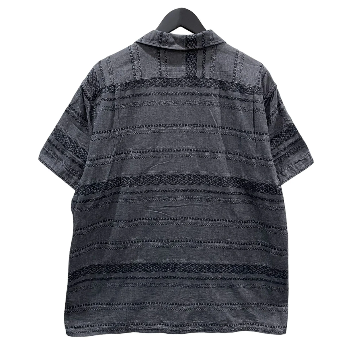 オープンカラー半袖シャツ Camp Shirt - Horizontal Stripe Jacquard キャンプ シャツ - ホリゾンタル ストライプ ジャカード - Image 2