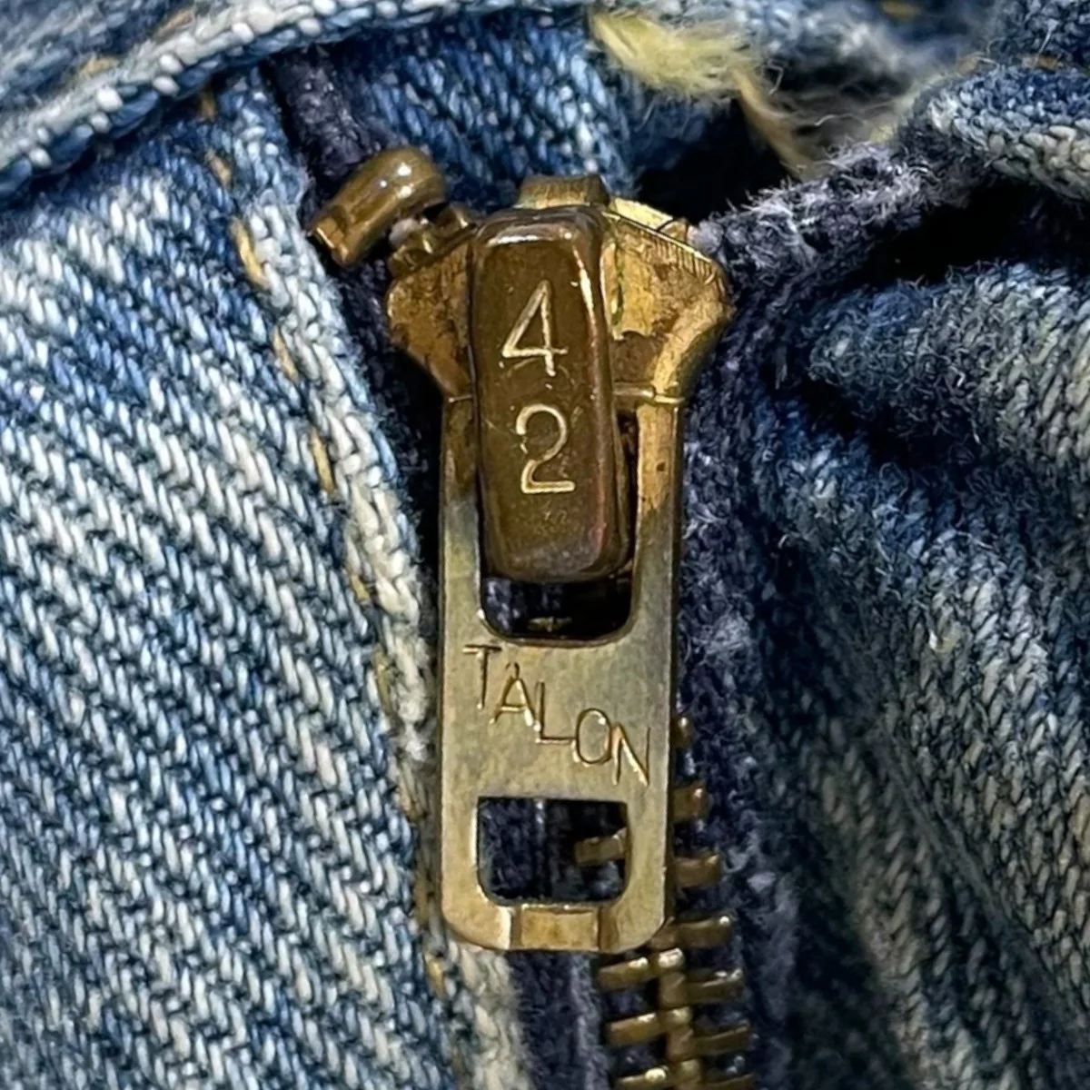 70〜80s デニムパンツ 42TALON ボタン裏15 - Image 4