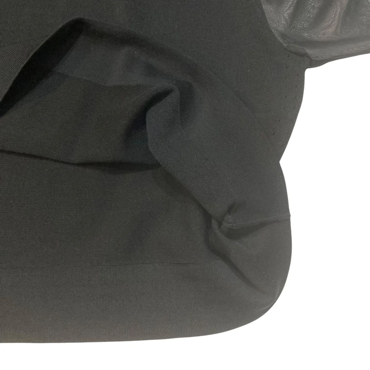 CREW NECK CROPPED SWEATER WITH SHEER SLEEVEニット251-11387 - Image 5