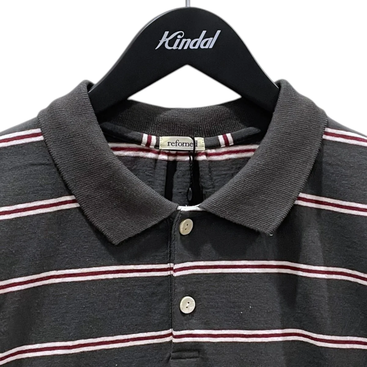 26SS ボーダー柄半袖ポロシャツ OLD MAN POLO BORDER オールドマンポロ ボーダー RECU-064 - Image 3