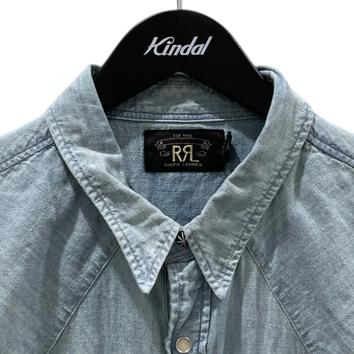 加工ウエスタンデニムシャツ Slim Fit Chambray Western Shirt - Davey Wash スリムフィット シャンブレー ウエスタンシャツ 782796403001 - Image 3