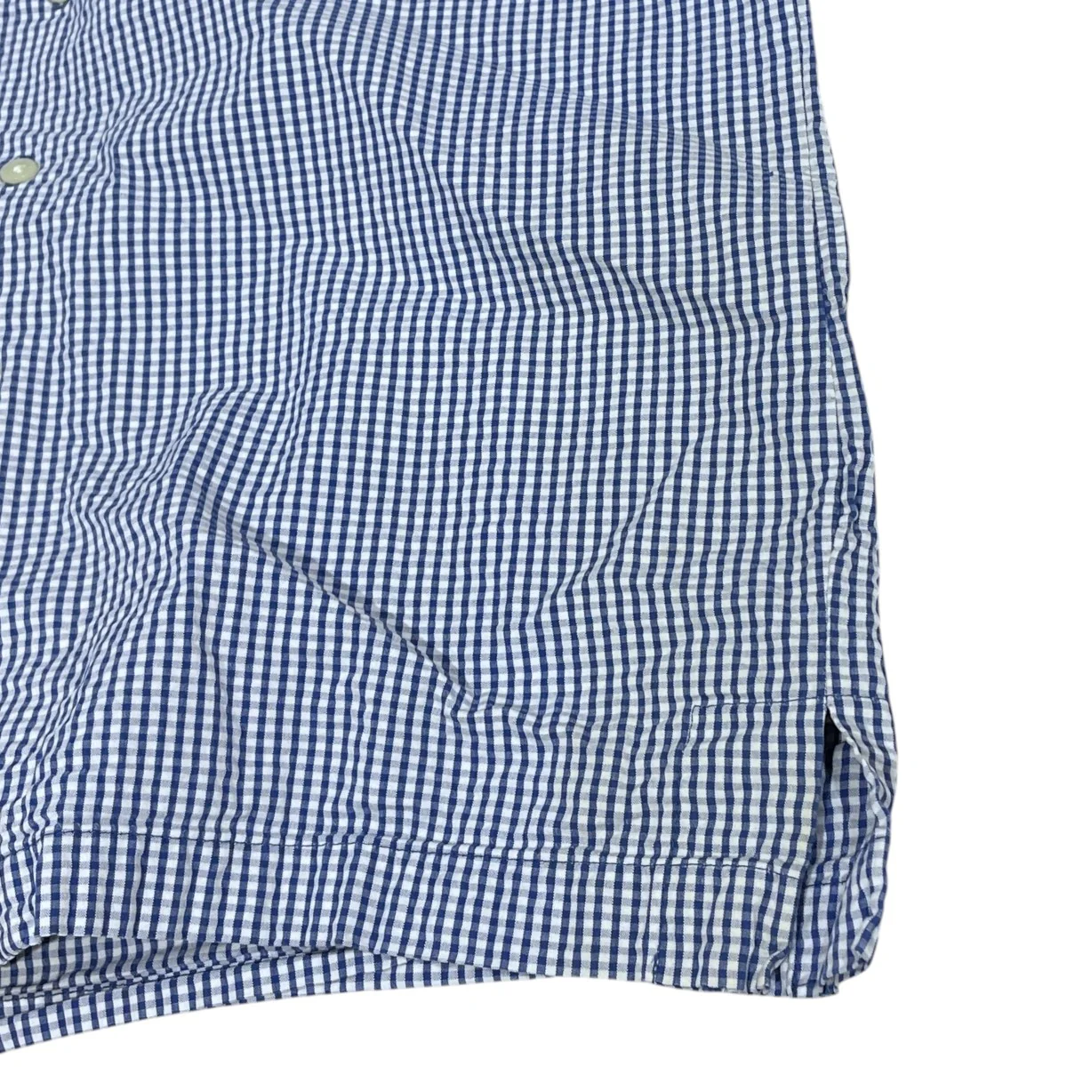 〜90s ギンガムチェック柄シアサッカーオープンカラー半袖シャツ - Image 4