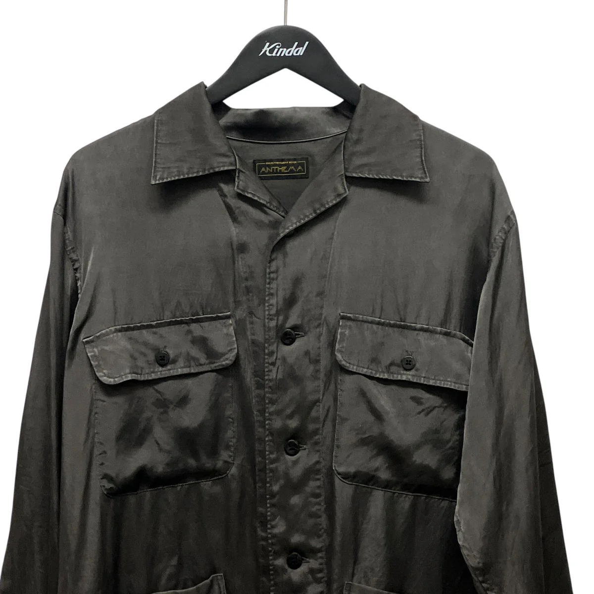 25AWPIGMENT CUPRO OPEN COLLAR SHIRTS4ポケットサテン長袖シャツA00203SH - Image 3