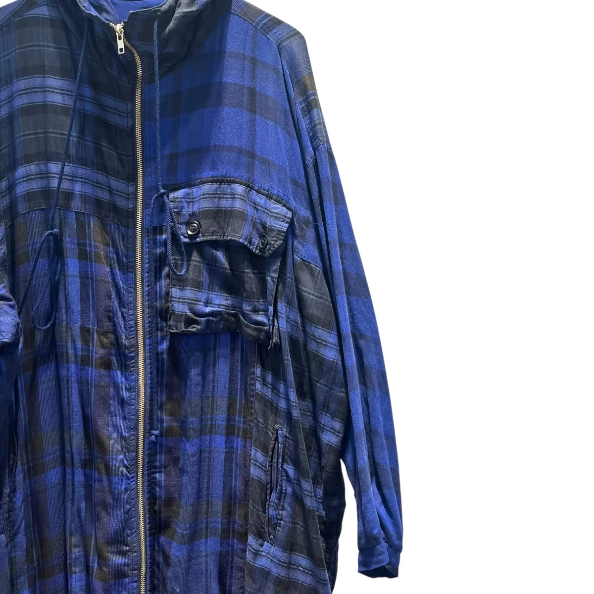 21AW PLAID COAT DRESSチェック柄フーデッドシャツワンピースYX-D03-800 - Image 3