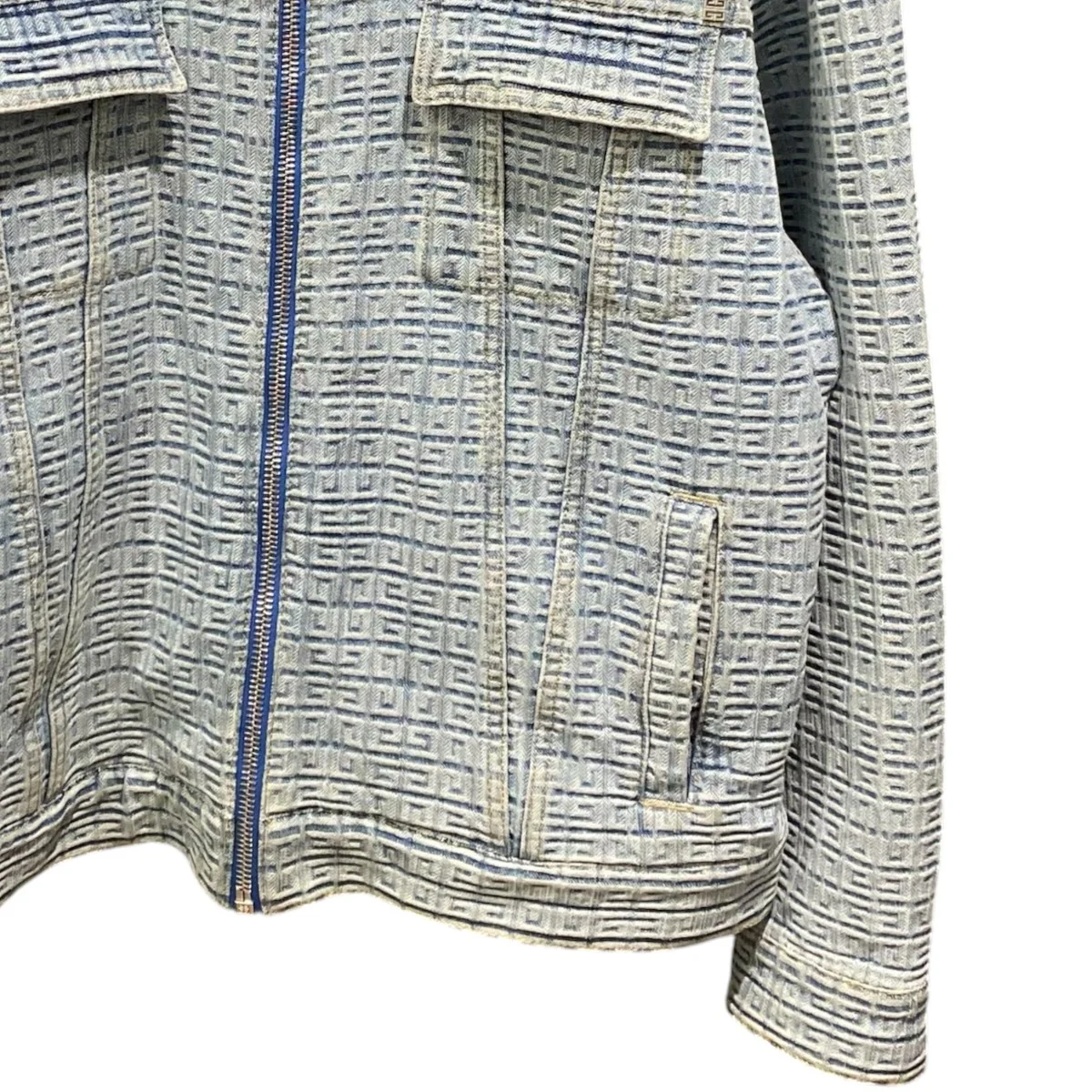 Logo Jacquard Pattern Denim JacketBM00Q550P9 - Image 4