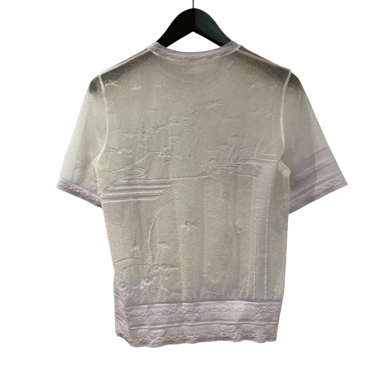 Nature Pattern Sheer Knitted Crew Neck Top半袖カットソーMM25SS-KN063 - Image 2