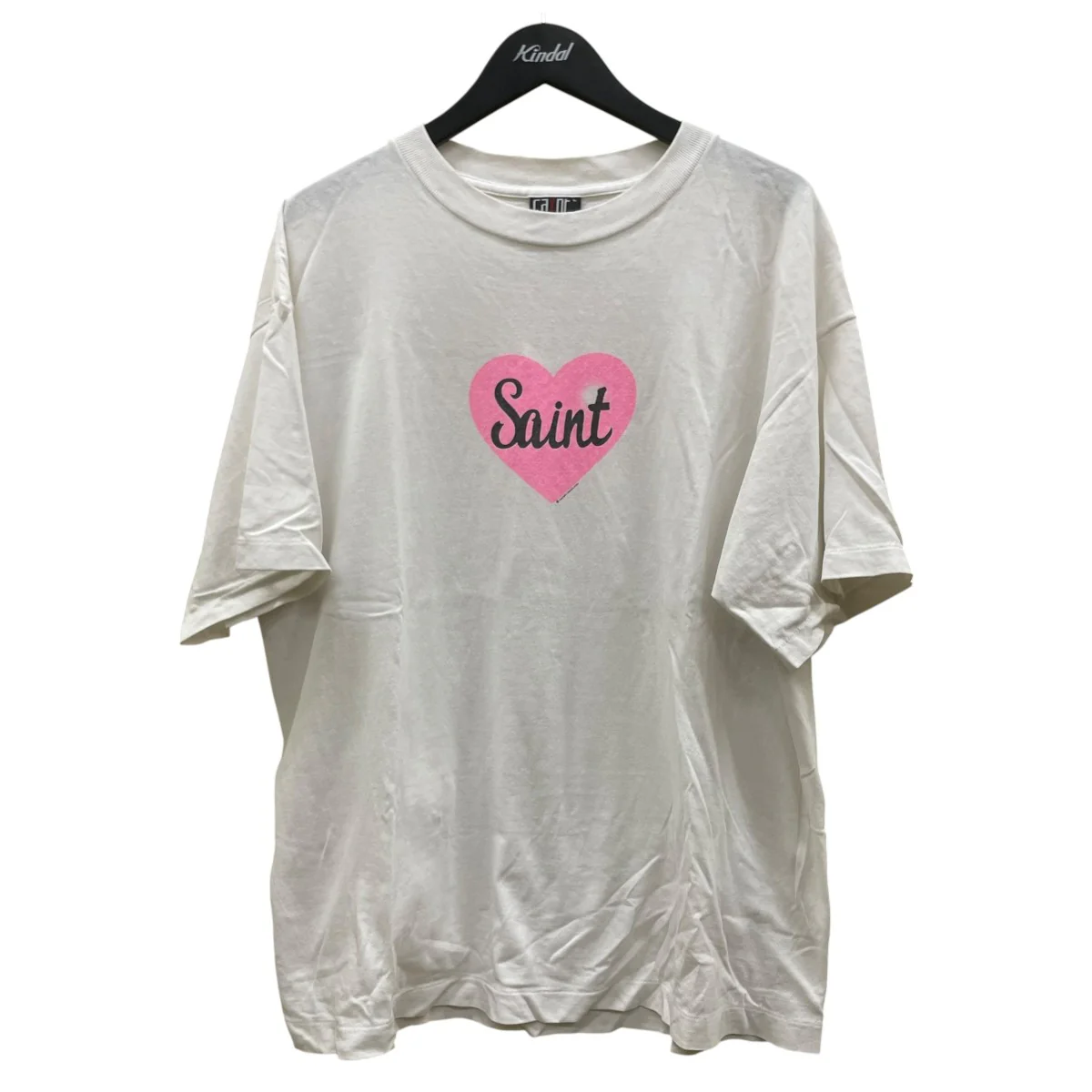 HEART SAINT SS TEEハート ロゴ プリント ヴィンテージ加工 半袖Tシャツ コットンTシャツSM-HR1-0000-019