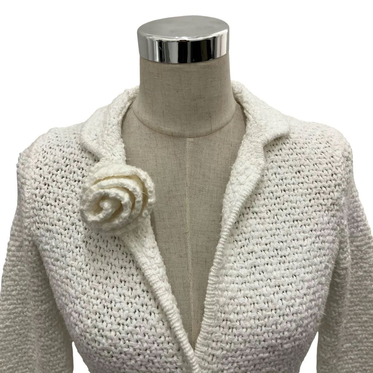 コサージュ付きニットジャケットD165I309FLK - Image 4