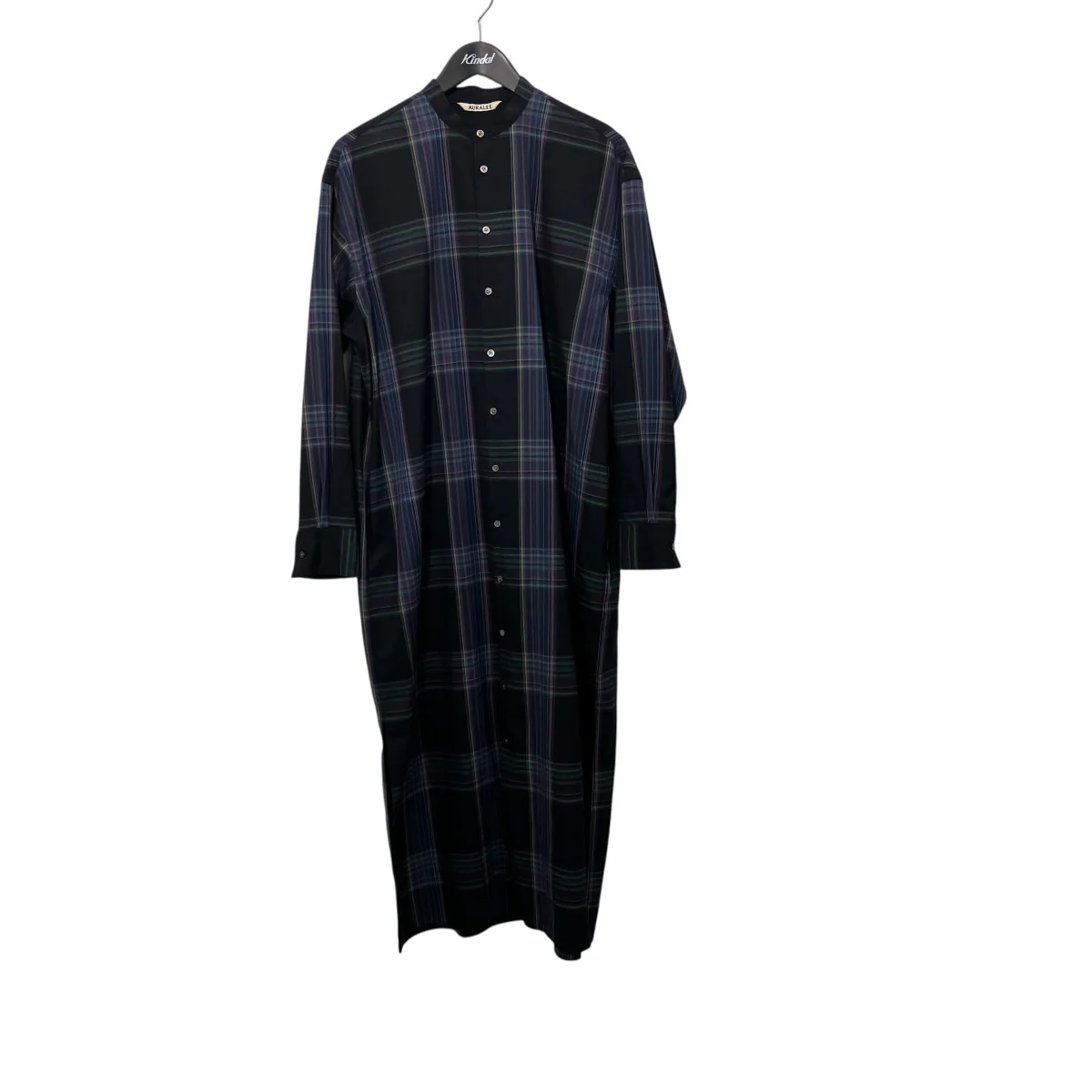 SUPER LIGHT WOOL CHECK MAXI ONE-PIECEチェック長袖ワンピースA9AD02LC