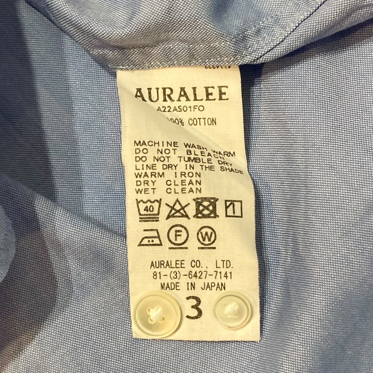FINX OX CHAMBRAY SHIRTS長袖シャツA22AS01FO - Image 5