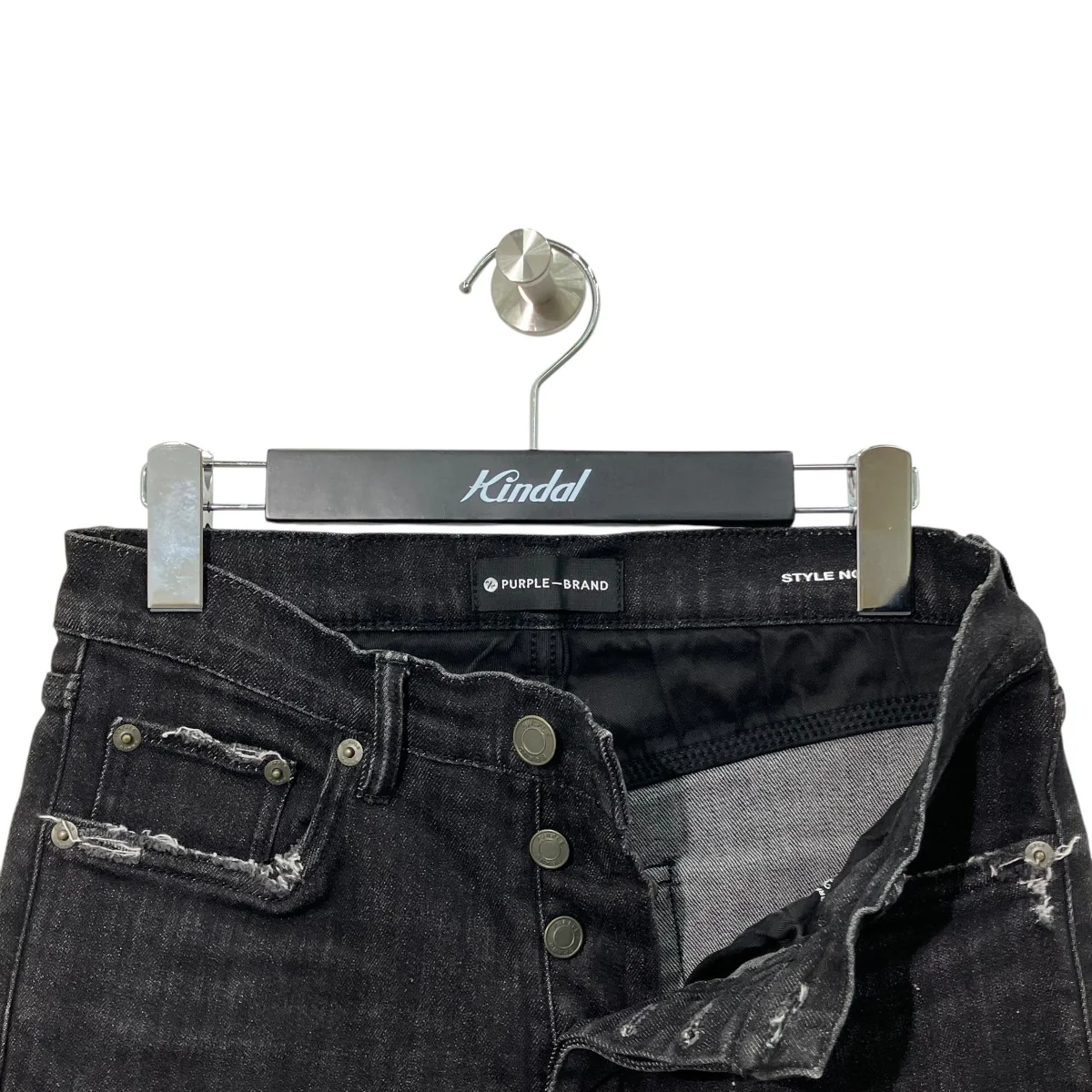 SLIM FIT LOW RISE WITH SLIM LEGブラックデニムパンツP001 - Image 3