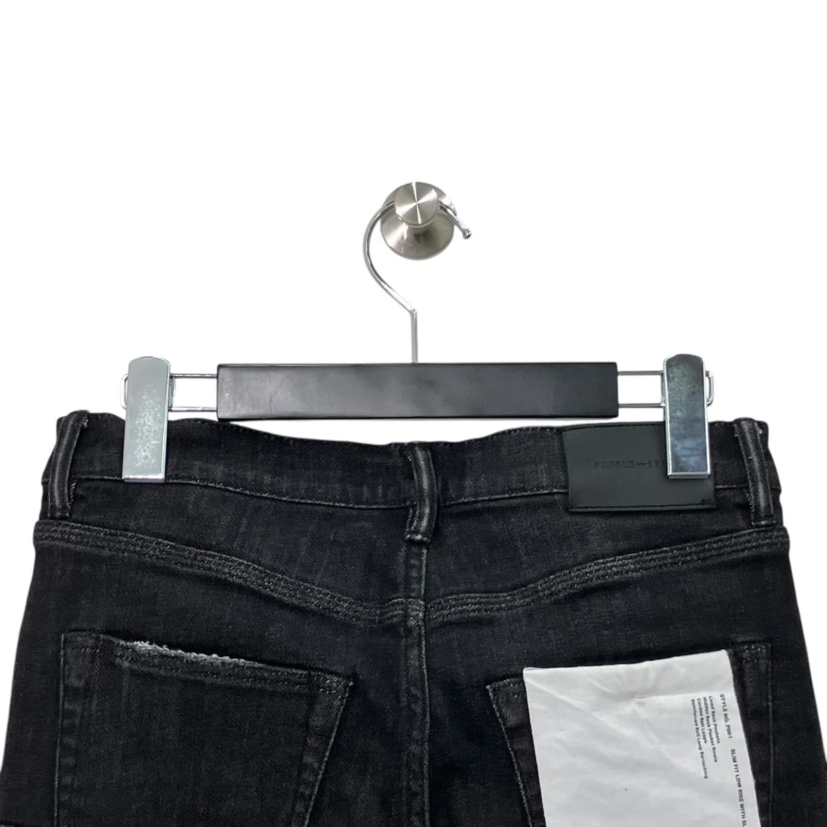SLIM FIT LOW RISE WITH SLIM LEGブラックデニムパンツP001 - Image 5